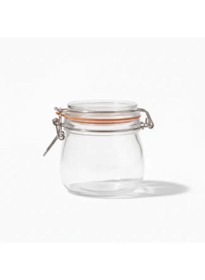 داني هوم برطبان تخزين زجاجي دائري من داني هوم سعة 500 مل مع غطاء محكم الإغلاق - Image 2